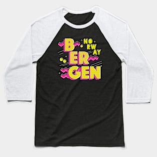 Retro 90s Bergen, Norway Baseball T-Shirt